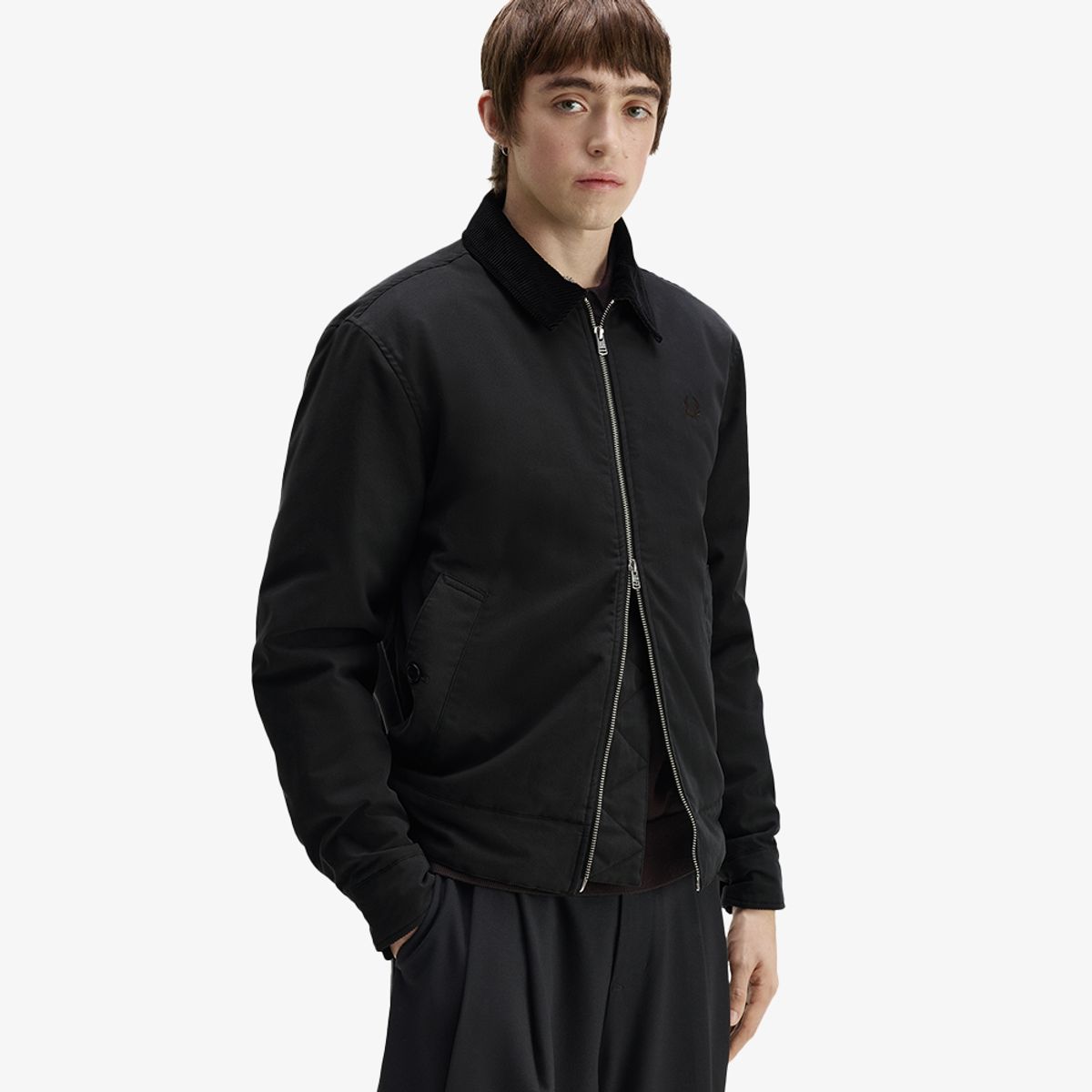 프레드페리(FRED PERRY) [Sharp] 투웨이 코튼 카반 재킷 - 블랙 AFPM2G38535-220
