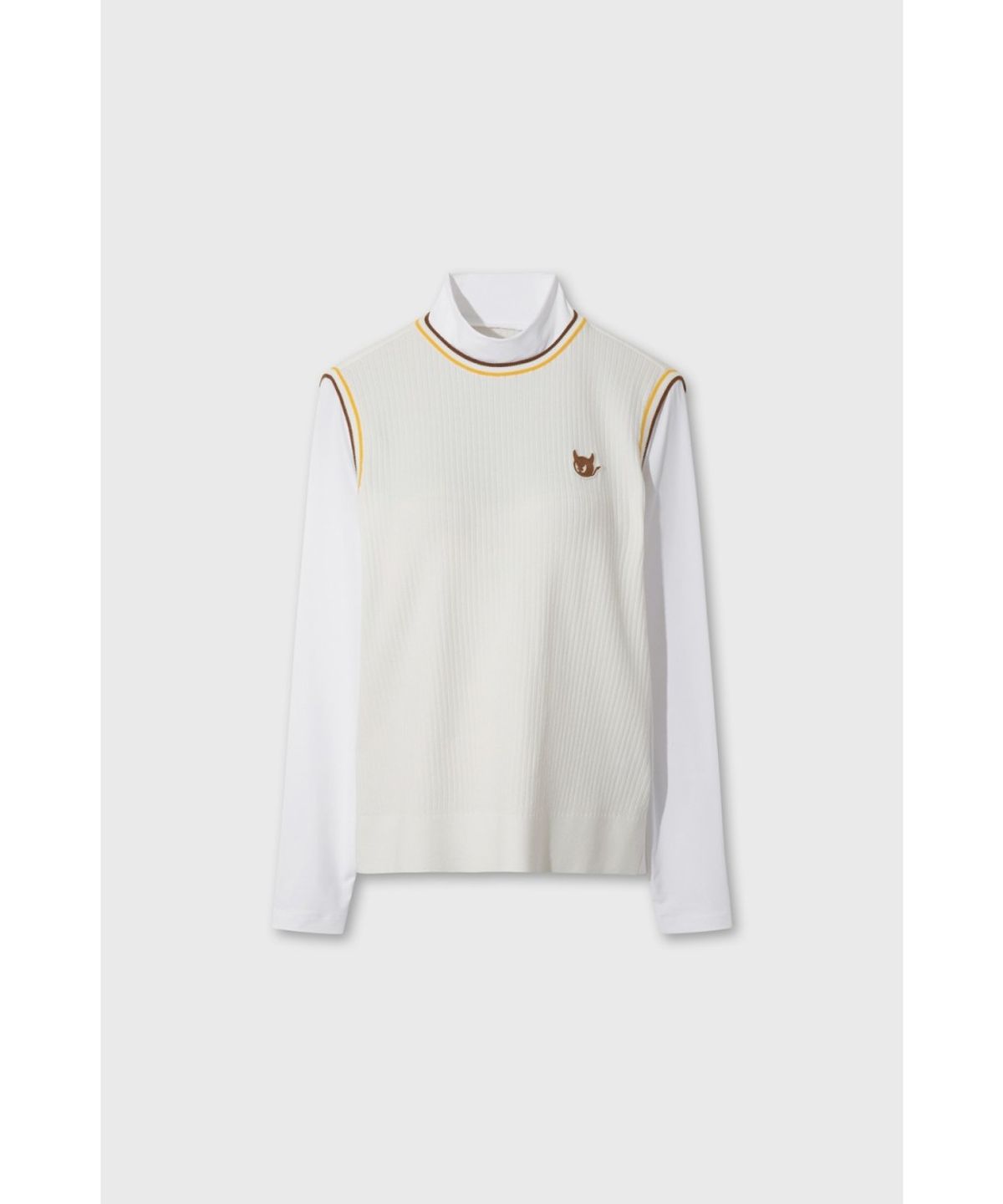 왁(WAAC) Women Faux Layered Knit Vest WWWAA26612IVX