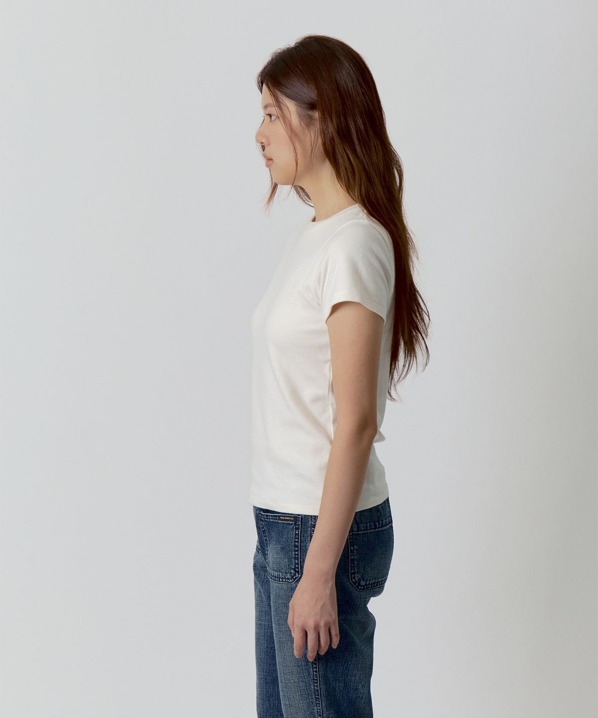 안아(AN-A) italian cotton fitted tee