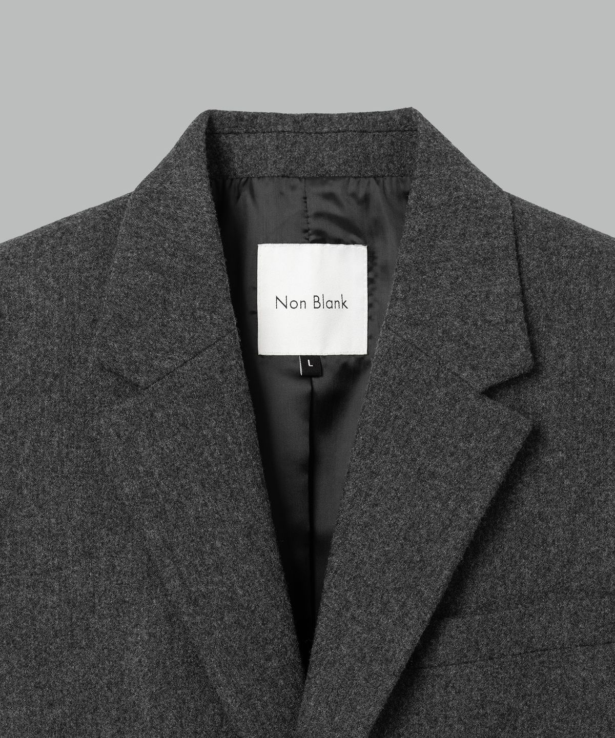넌블랭크(NONBLANK) 울 플란넬 루즈핏 자켓_MELANGE GREY