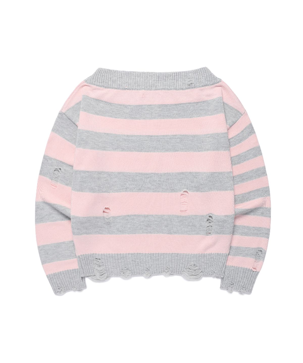 카비시(CAVISH) DAMAGED STAR STRIPE OFF SHOULDER KNIT PINK(CV2GFFK620A)