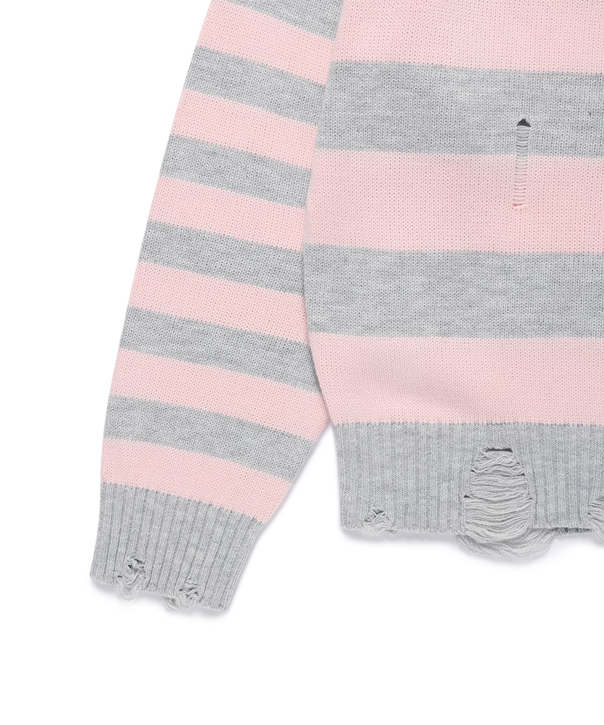 카비시(CAVISH) DAMAGED STAR STRIPE OFF SHOULDER KNIT PINK(CV2GFFK620A)