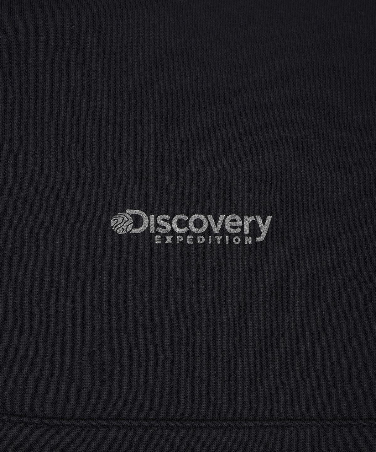 디스커버리 익스페디션(DISCOVERY EXPEDITION) 유니  소로나웜  기모 니트 쿼터 집업 맨투맨 (BLACK)