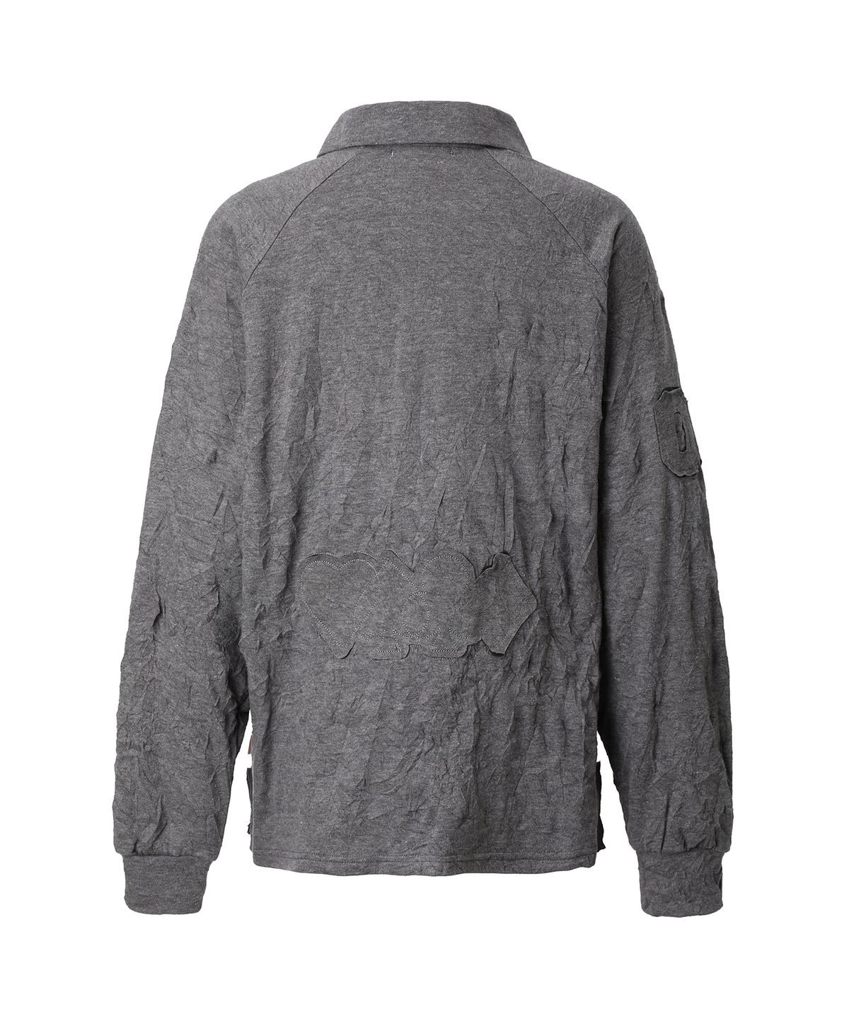 미레코(MIRECO) CRINKLED PATCH COLLAR T CHARCOAL
