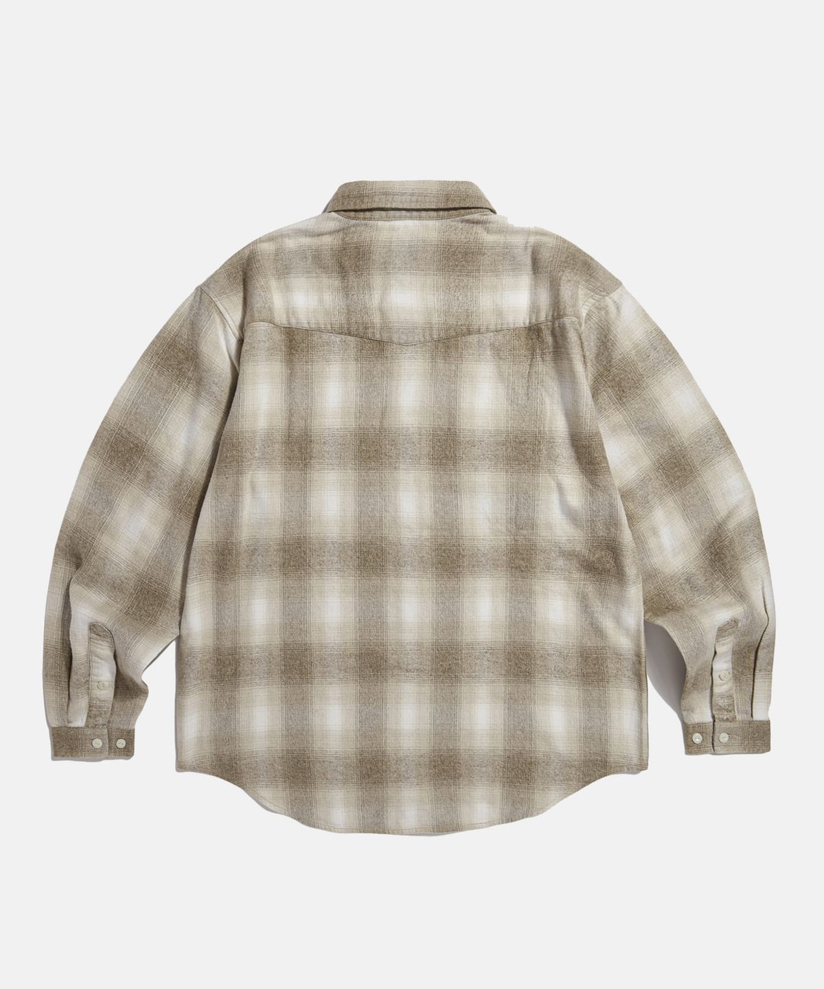에스피오나지(ESPIONAGE) Flannel 2 Pocket Shirt Beige Ombre