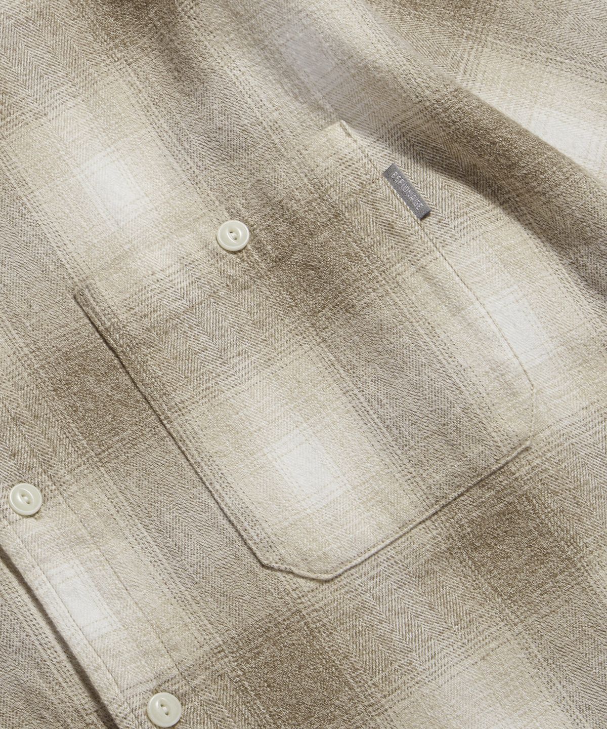 에스피오나지(ESPIONAGE) Flannel 2 Pocket Shirt Beige Ombre