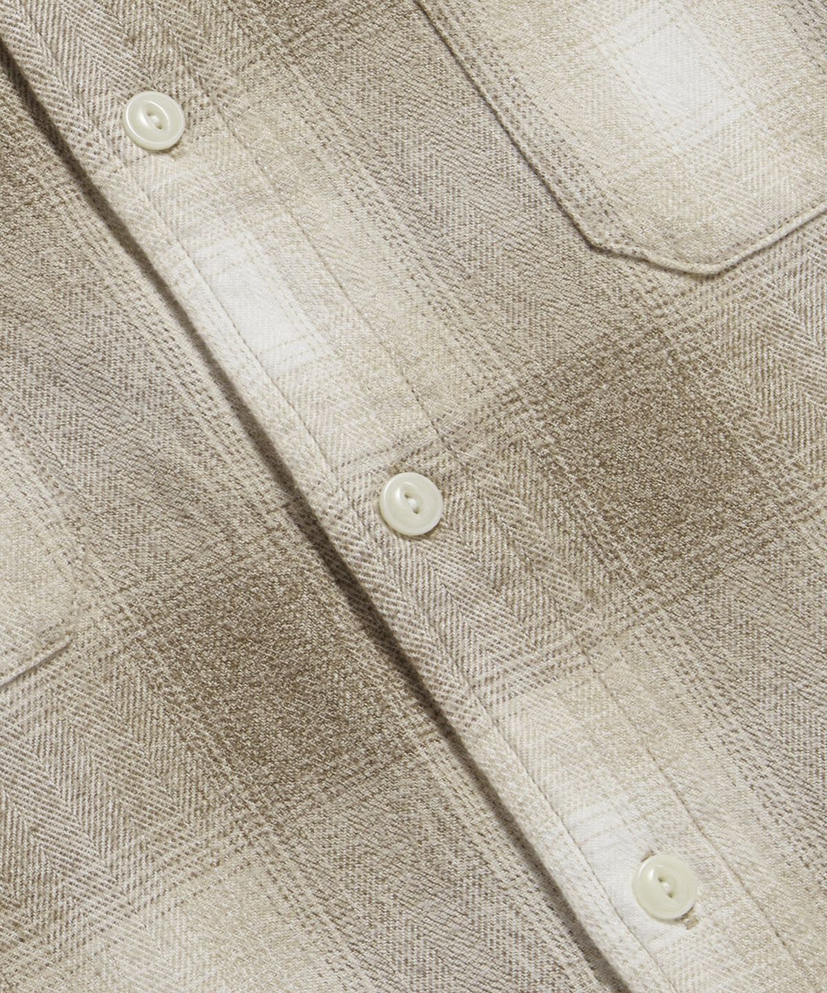 에스피오나지(ESPIONAGE) Flannel 2 Pocket Shirt Beige Ombre