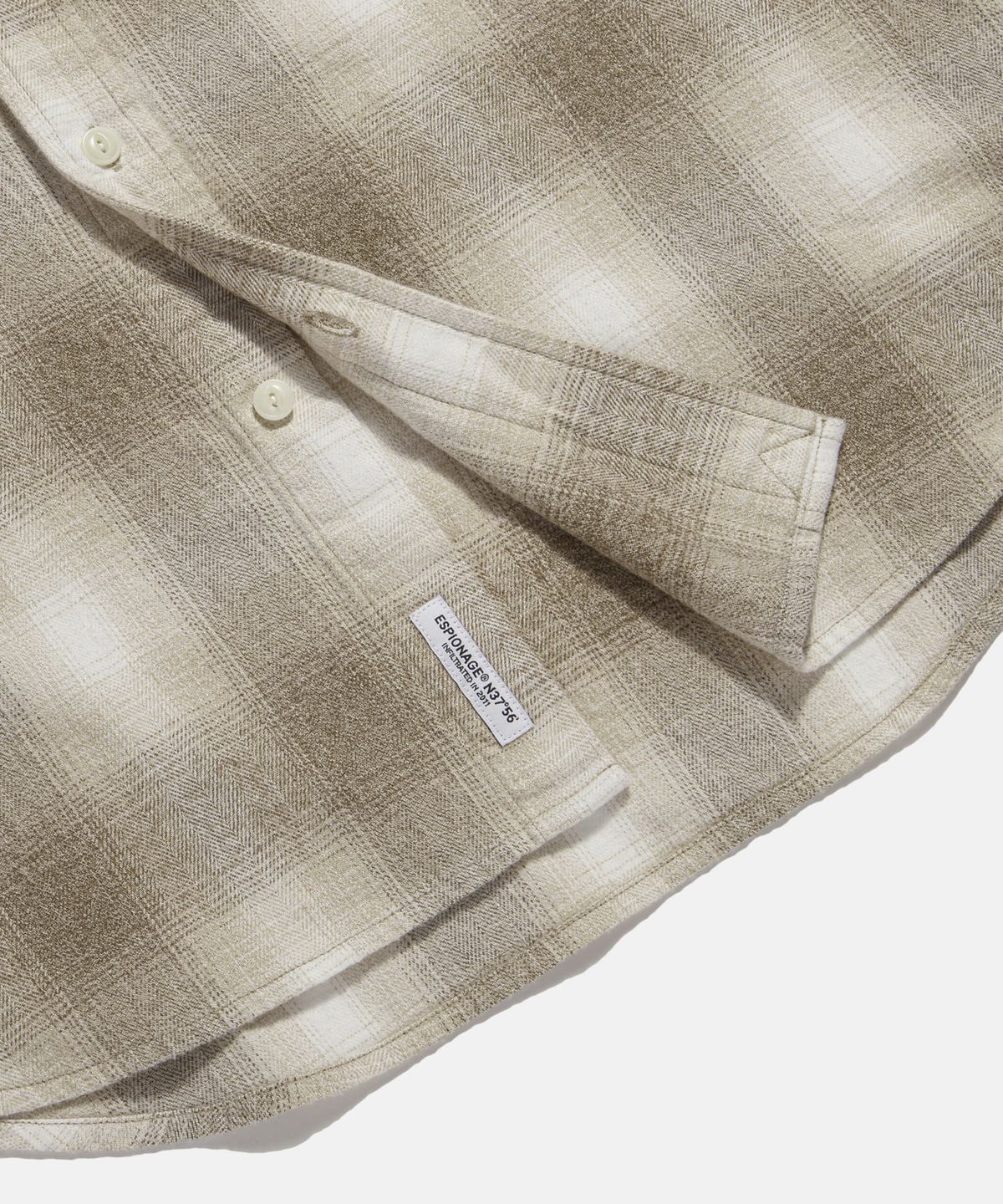 에스피오나지(ESPIONAGE) Flannel 2 Pocket Shirt Beige Ombre