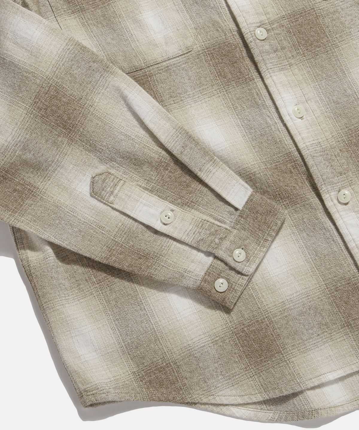 에스피오나지(ESPIONAGE) Flannel 2 Pocket Shirt Beige Ombre