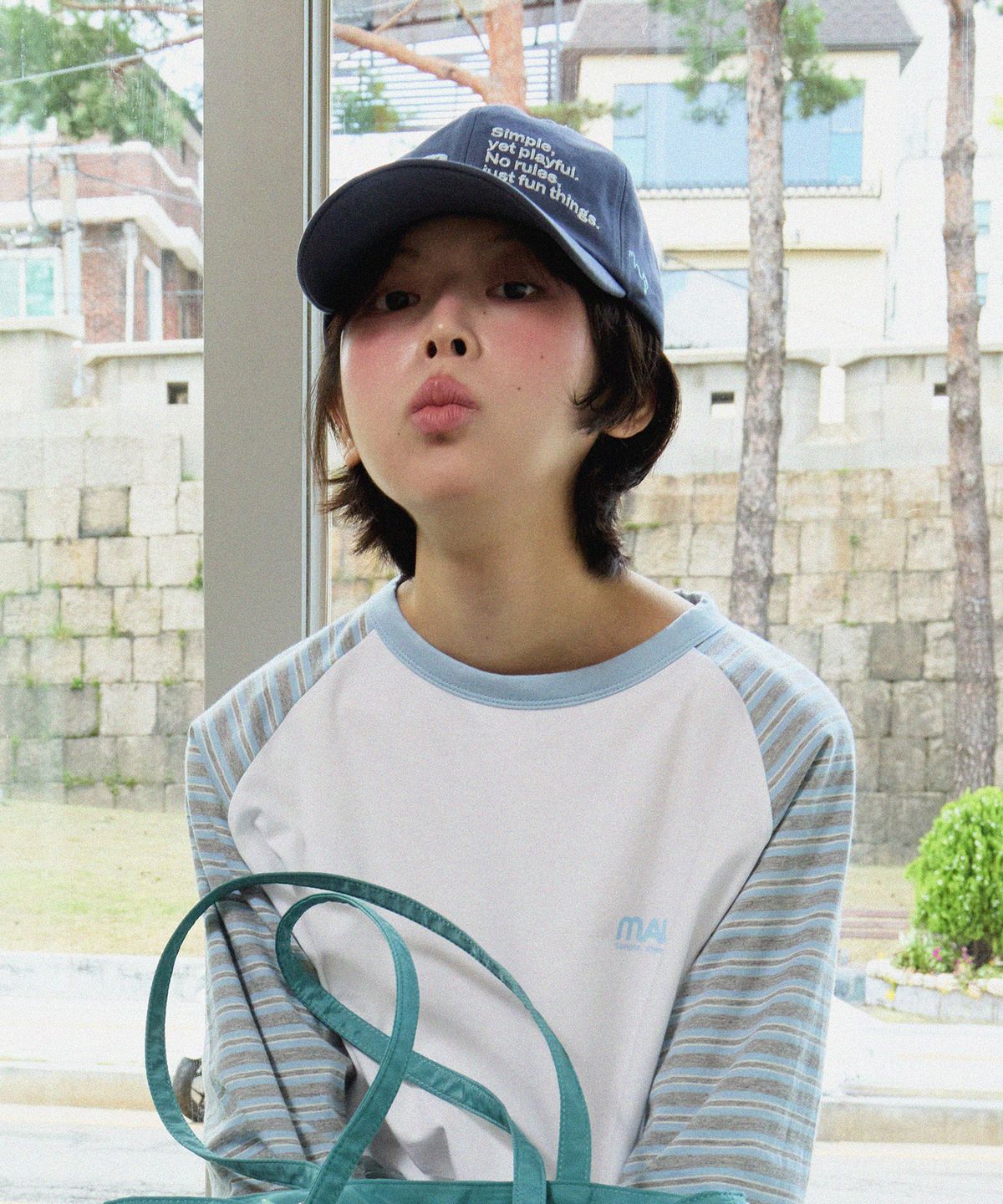 마우그(MAUG) 마우그 팀 자수 로고 볼캡 블루