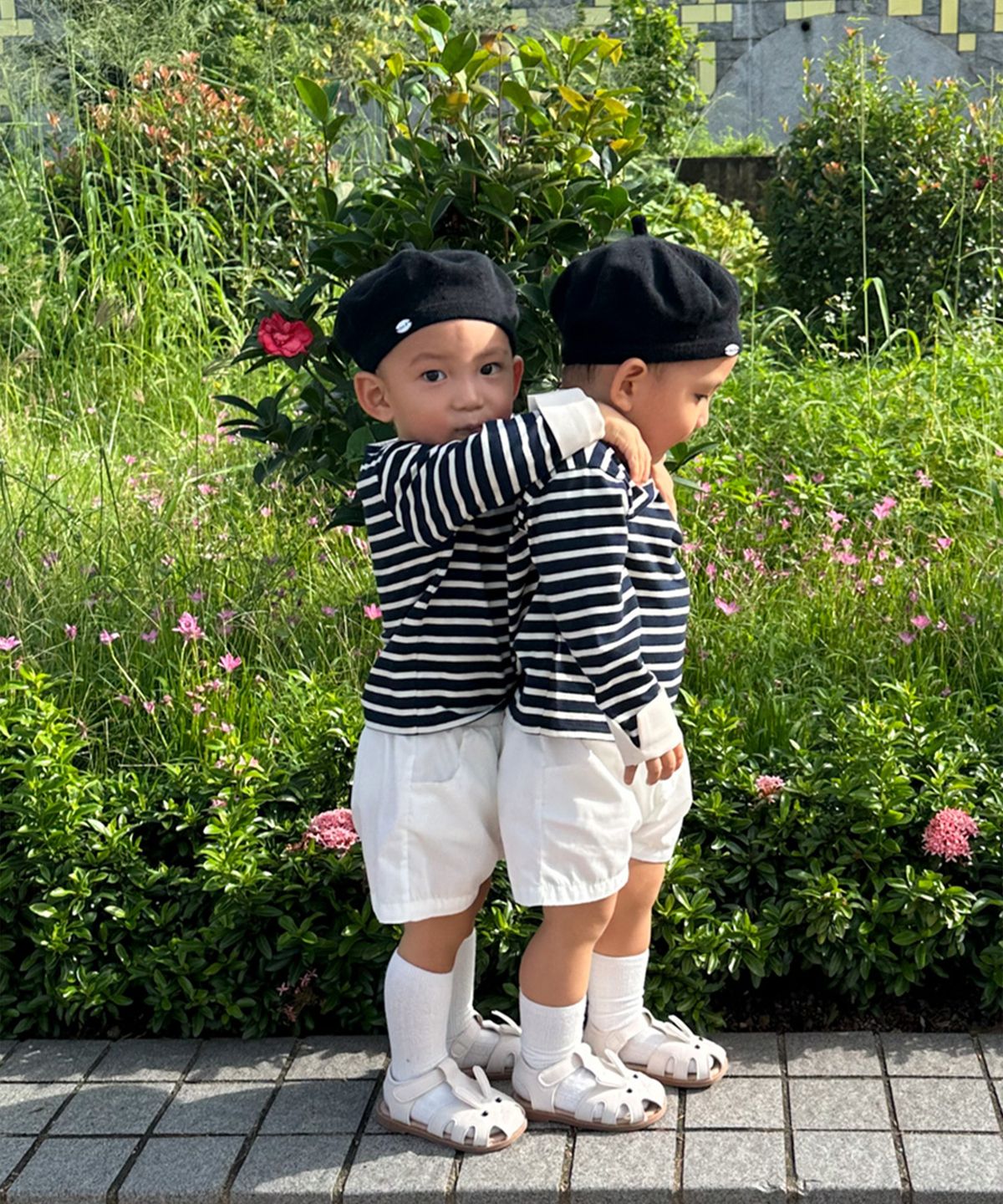 살롱 드 욘(SALON DE YOHN) Stripe Cuffs Tee_ Kids