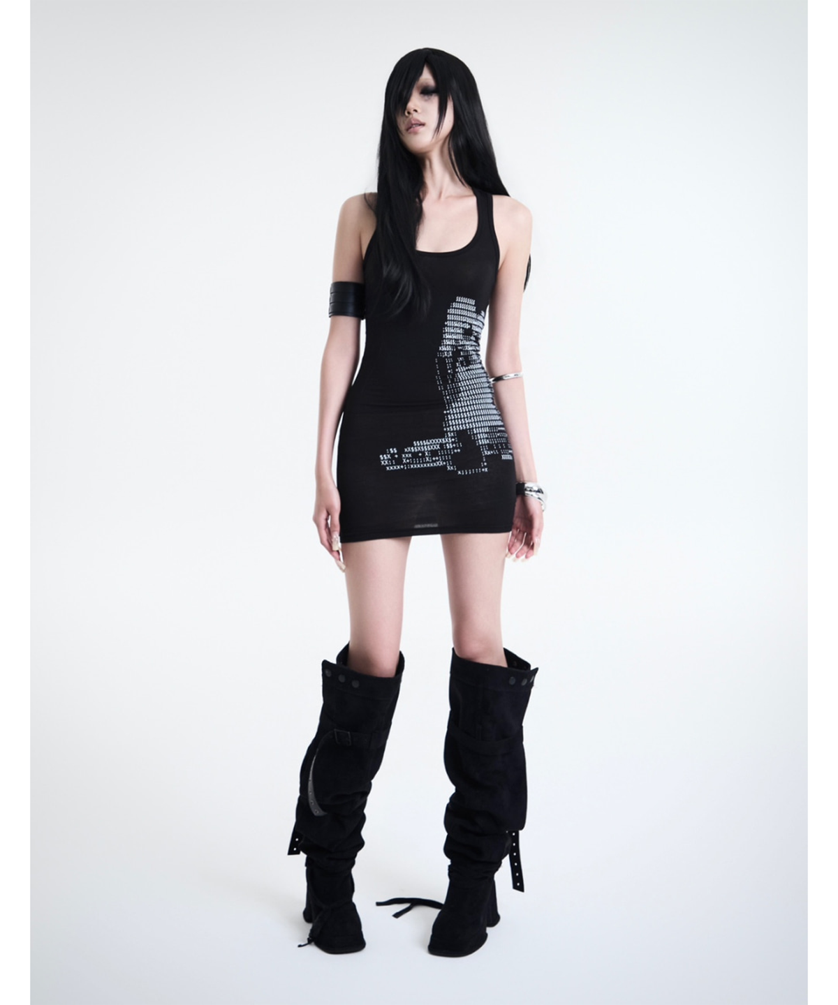쿄이(KYOIII) TWIN GIRL TANK DRESS(BLACK)