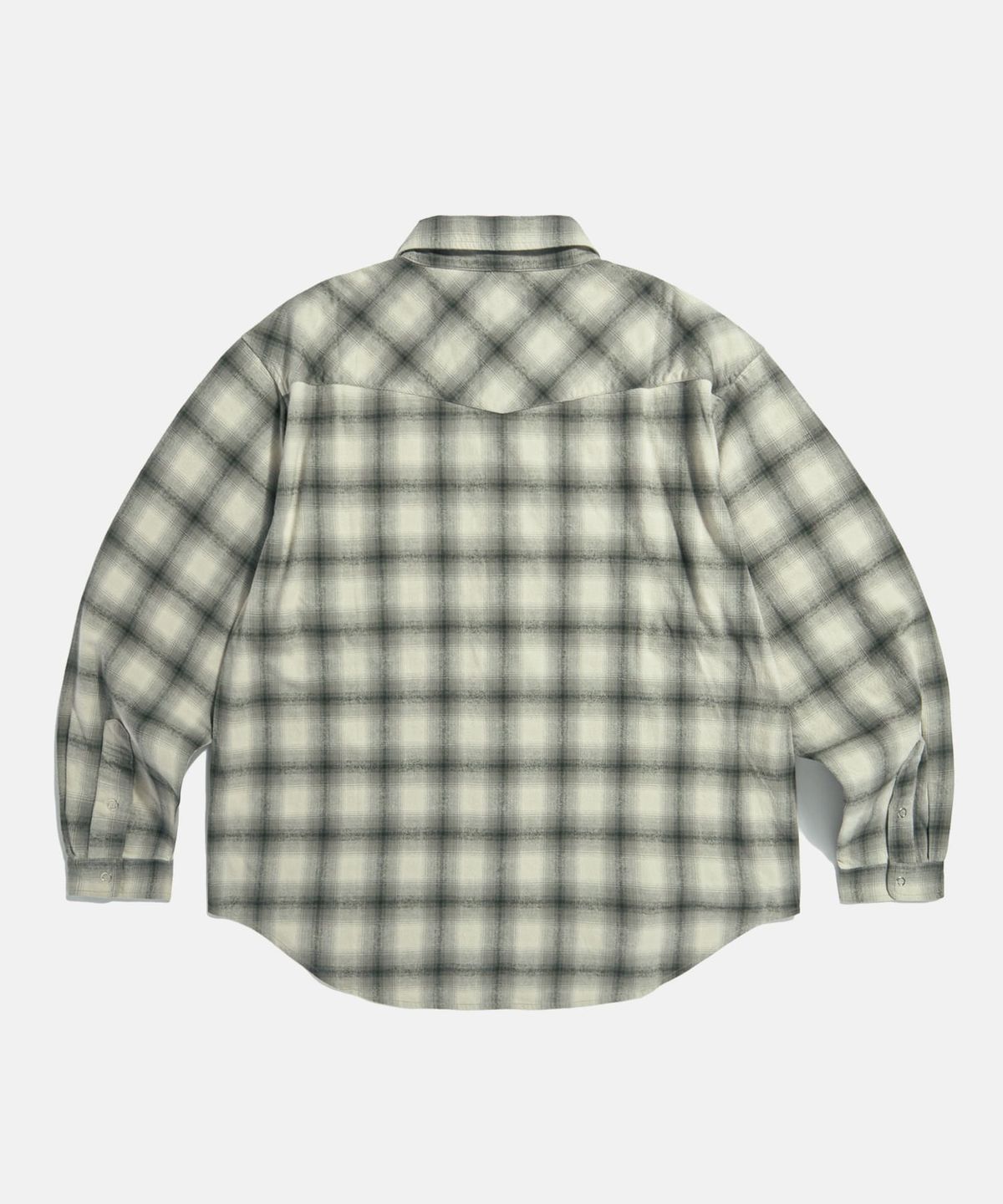 에스피오나지(ESPIONAGE) Ombre Plaid Western Shirt Grey