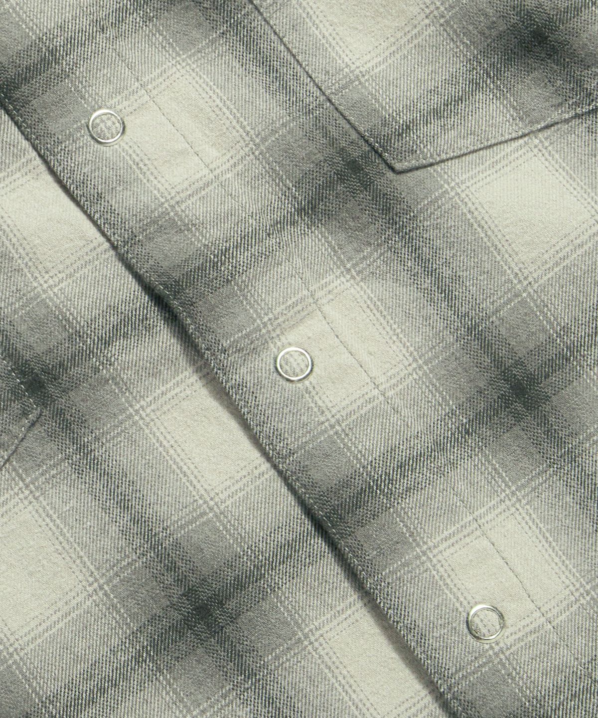 에스피오나지(ESPIONAGE) Ombre Plaid Western Shirt Grey