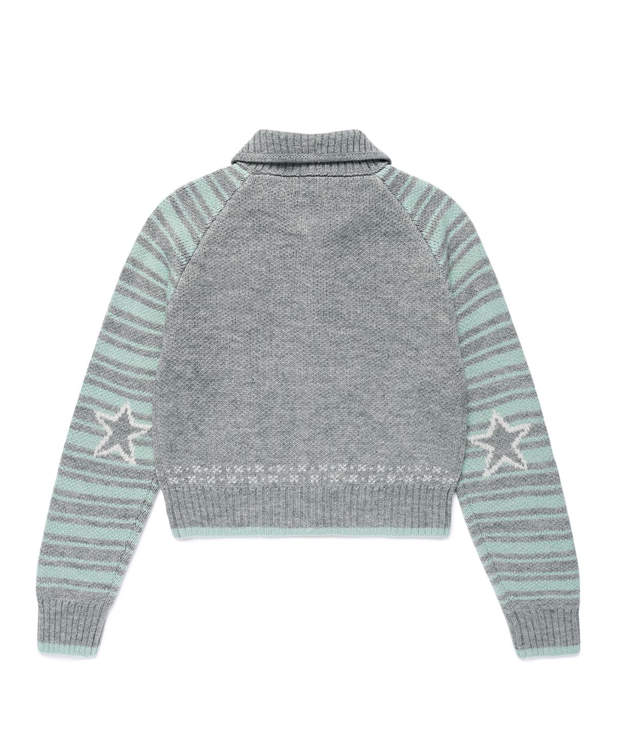 카비시(CAVISH) CATS BUTTON ZIP UP CARDIGAN GREY(CV2GFUK681A)