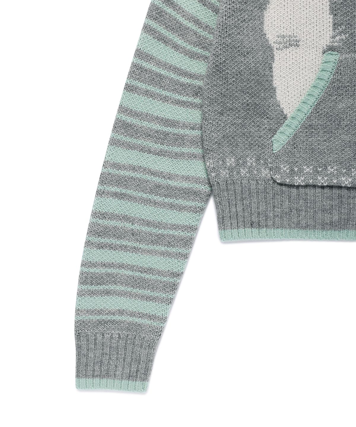 카비시(CAVISH) CATS BUTTON ZIP UP CARDIGAN GREY(CV2GFUK681A)