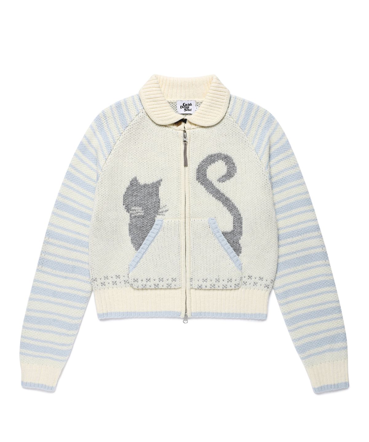 카비시(CAVISH) CATS BUTTON ZIP UP CARDIGAN IVORY(CV2GFUK681A)