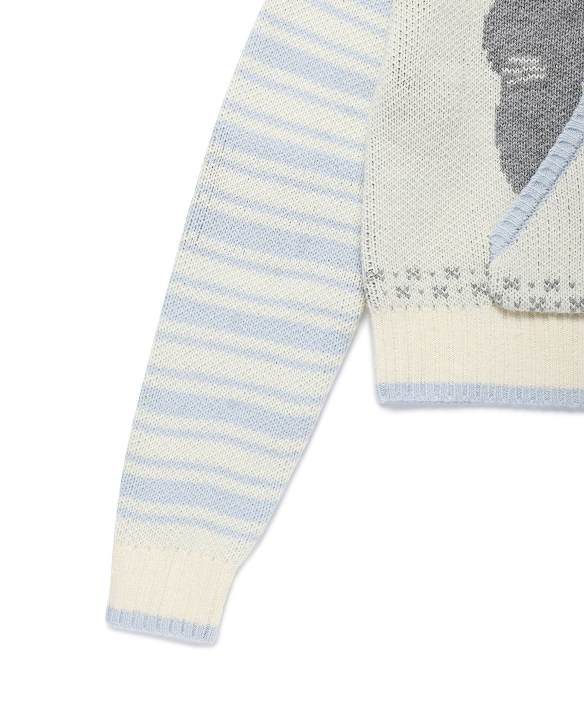 카비시(CAVISH) CATS BUTTON ZIP UP CARDIGAN IVORY(CV2GFUK681A)