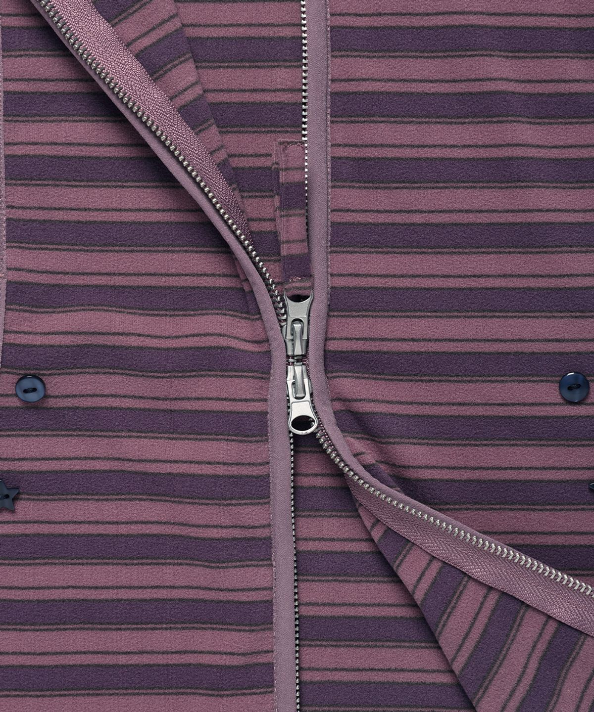 카비시(CAVISH) MULTI STRIPED FLEECE ZIP UP HOODIE PURPLE(CV2GFFM482A)