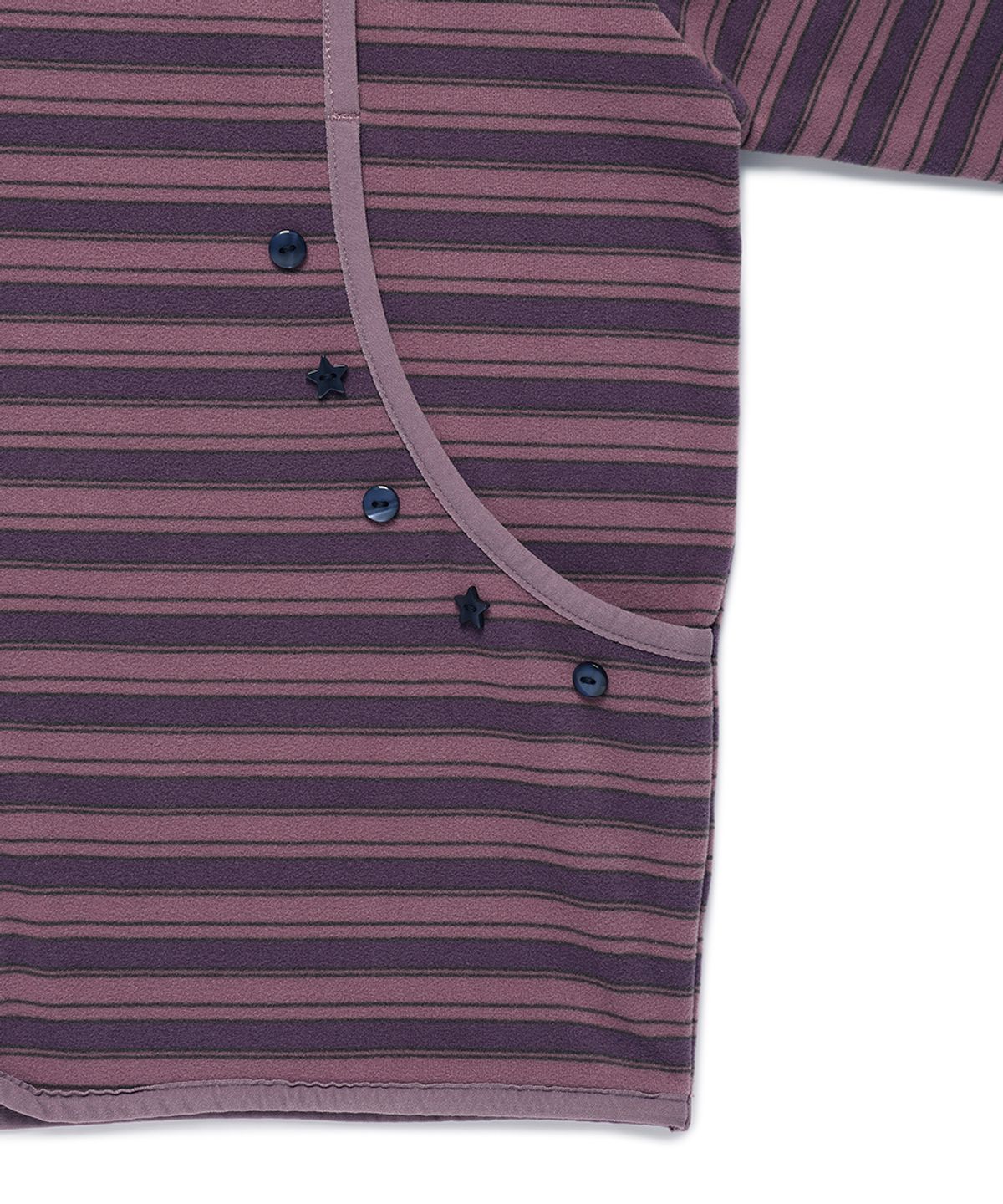 카비시(CAVISH) MULTI STRIPED FLEECE ZIP UP HOODIE PURPLE(CV2GFFM482A)