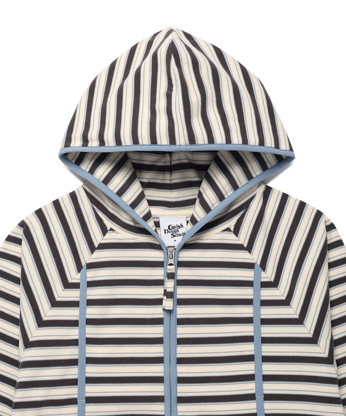 카비시(CAVISH) MULTI STRIPED FLEECE ZIP UP HOODIE GREY(CV2GFFM482A)