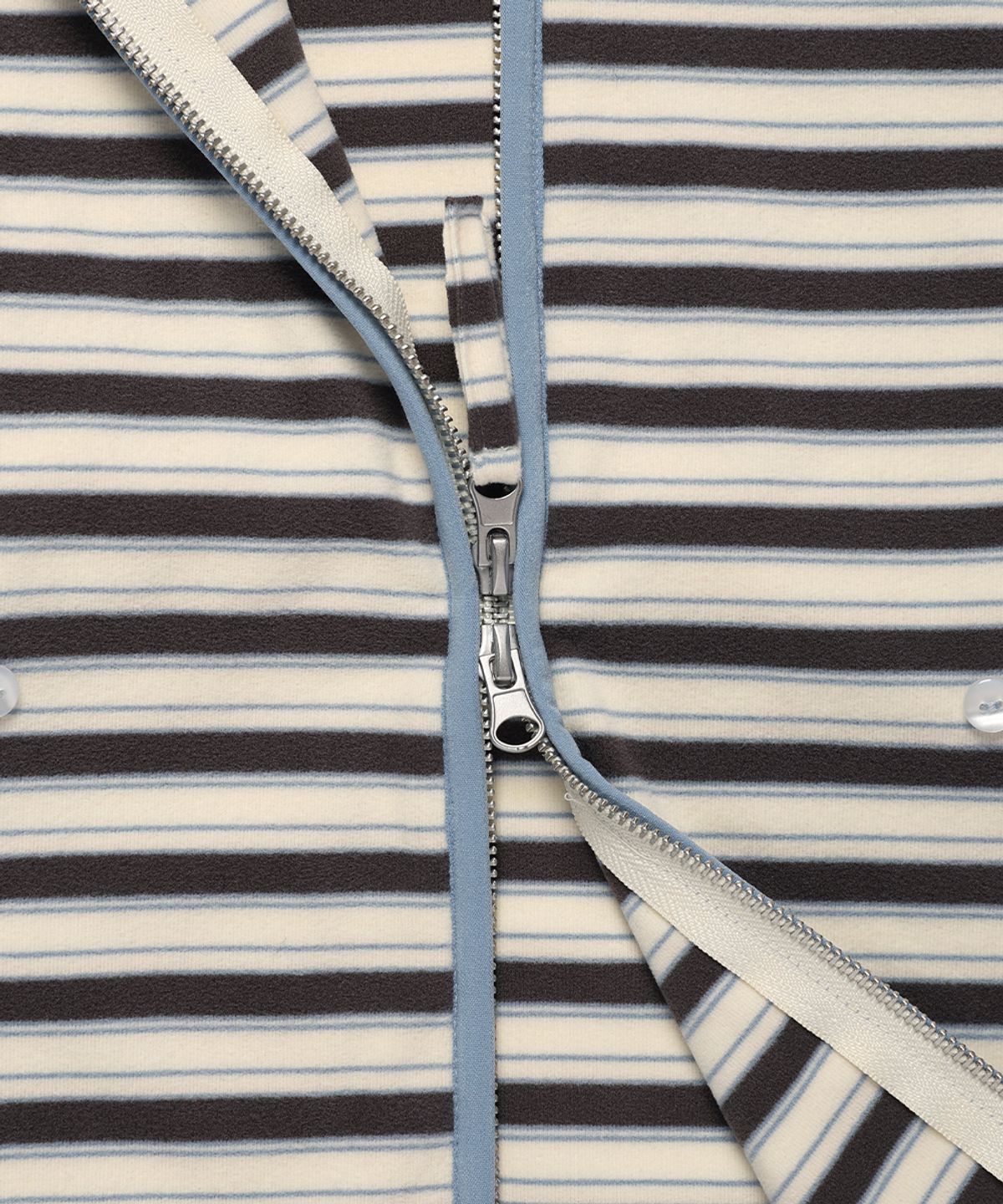 카비시(CAVISH) MULTI STRIPED FLEECE ZIP UP HOODIE GREY(CV2GFFM482A)