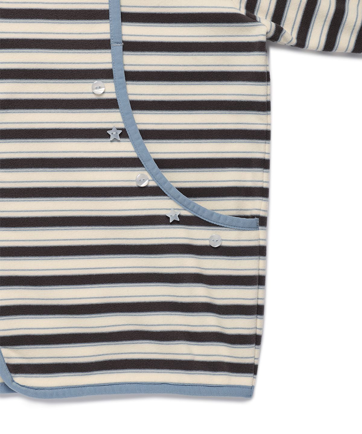카비시(CAVISH) MULTI STRIPED FLEECE ZIP UP HOODIE GREY(CV2GFFM482A)