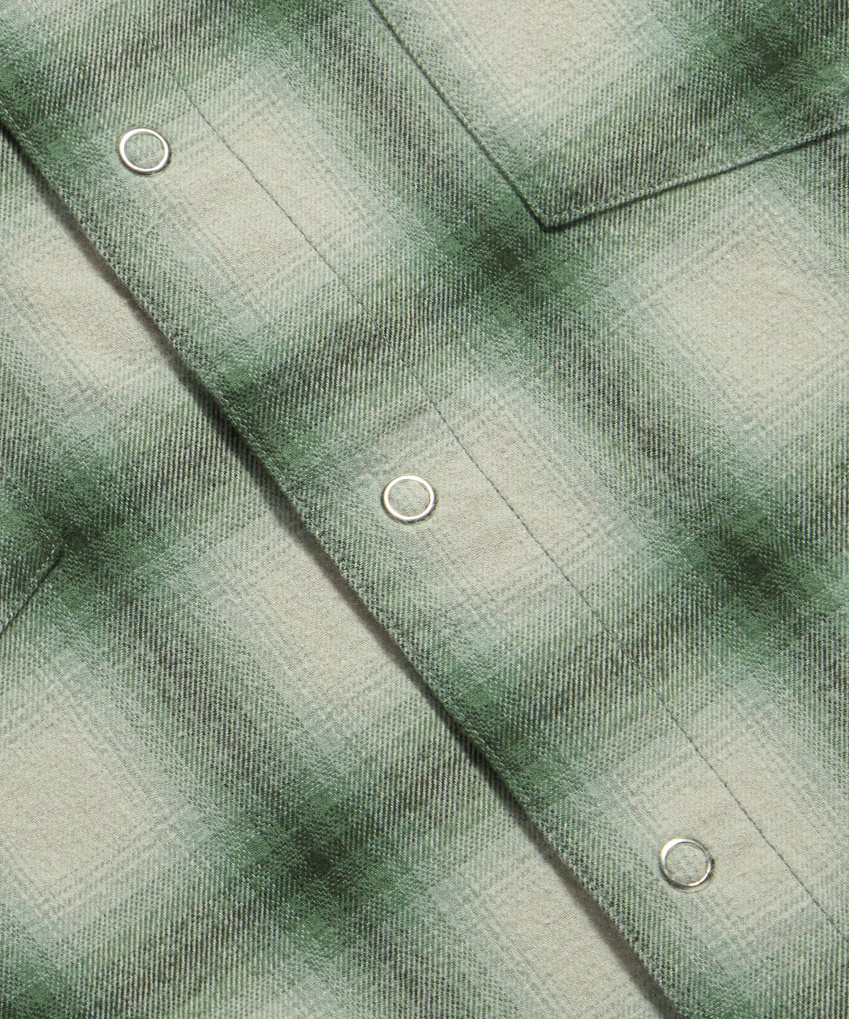 에스피오나지(ESPIONAGE) Ombre Plaid Western Shirt Green