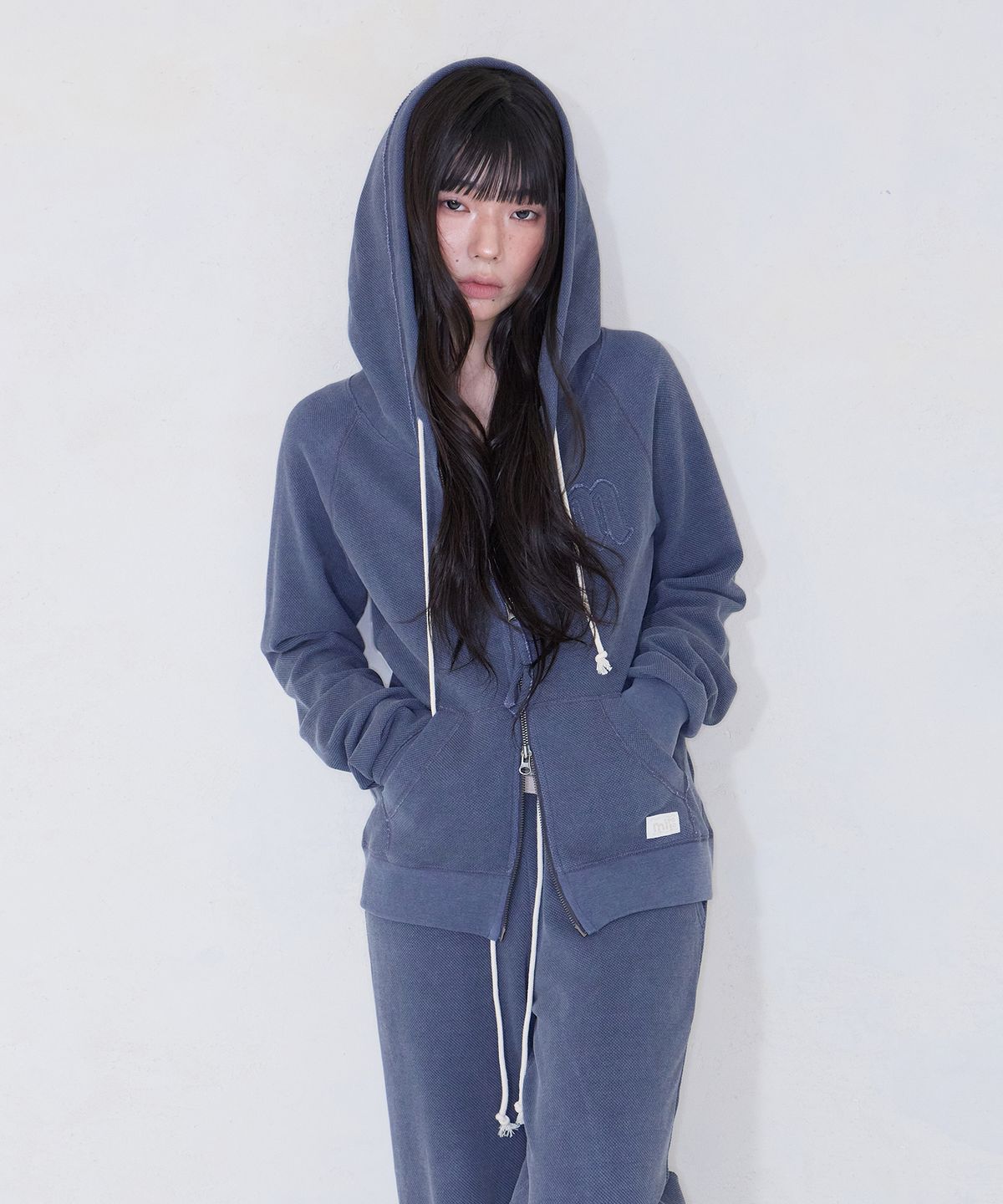 미레코(MIRECO) FADED PIGMENT HOOD ZIP-UP VINTAGE NAVY