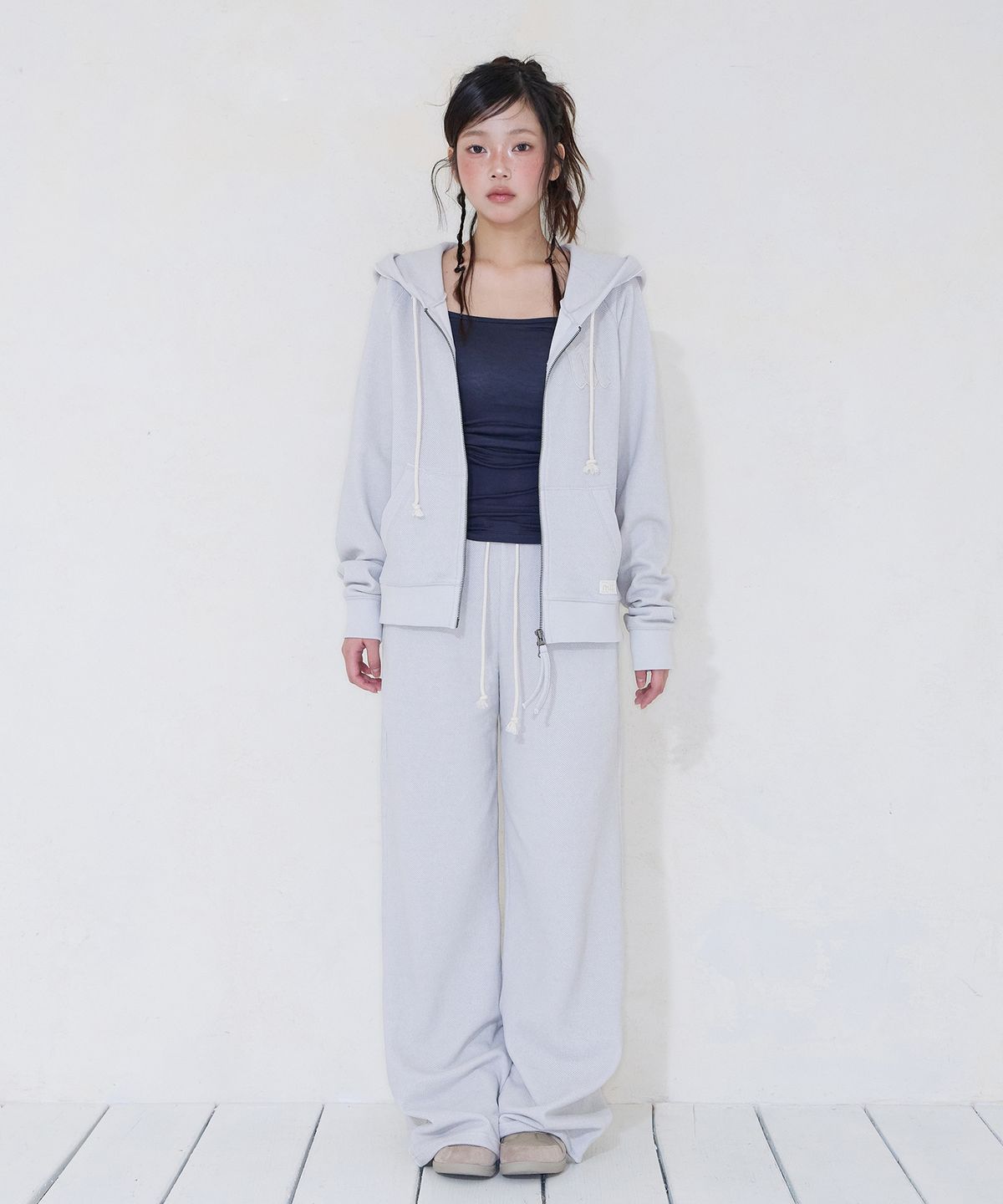 미레코(MIRECO) FADED PIGMENT SWEAT PT GREY