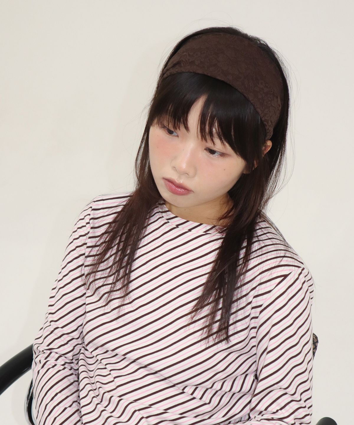 지지(GEEGEE) flower lace hair band - brown