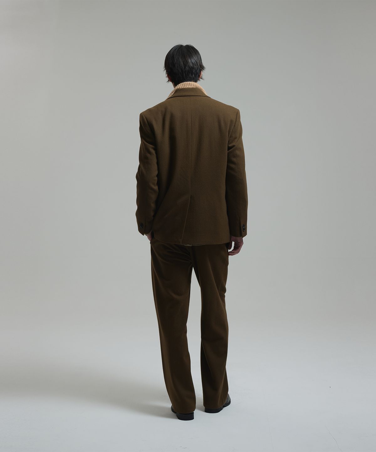 넌블랭크(NONBLANK) 울 플란넬 루즈핏 자켓_BROWN