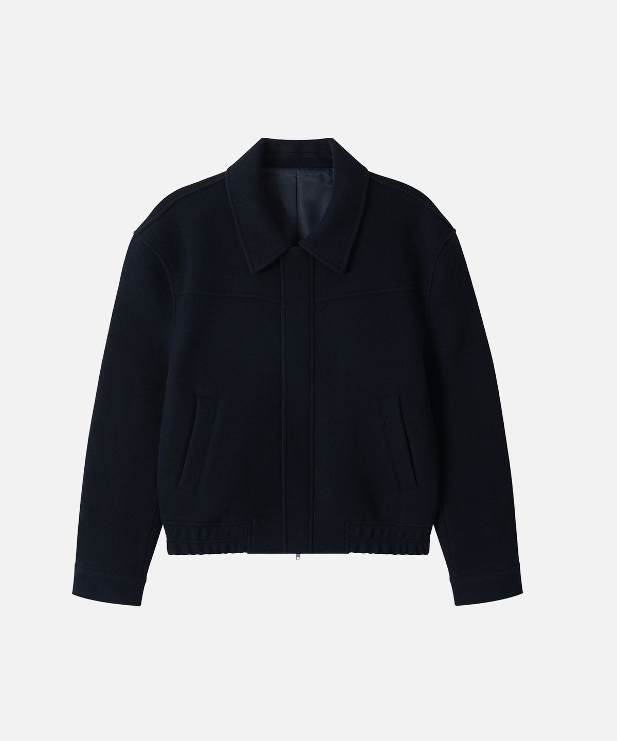 드로우핏(DRAW FIT) 울 블렌드 카라 블루종 자켓 [NAVY]