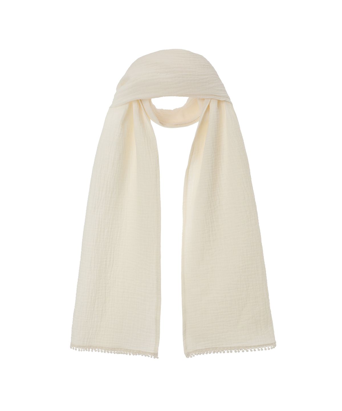 미레코(MIRECO) LACE TASSEL SCARF IVORY
