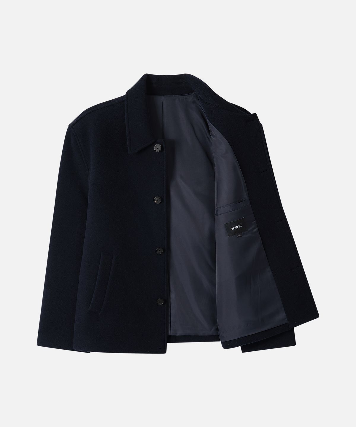 드로우핏(DRAW FIT) 울 블렌드 쇼트 코트 [NAVY]