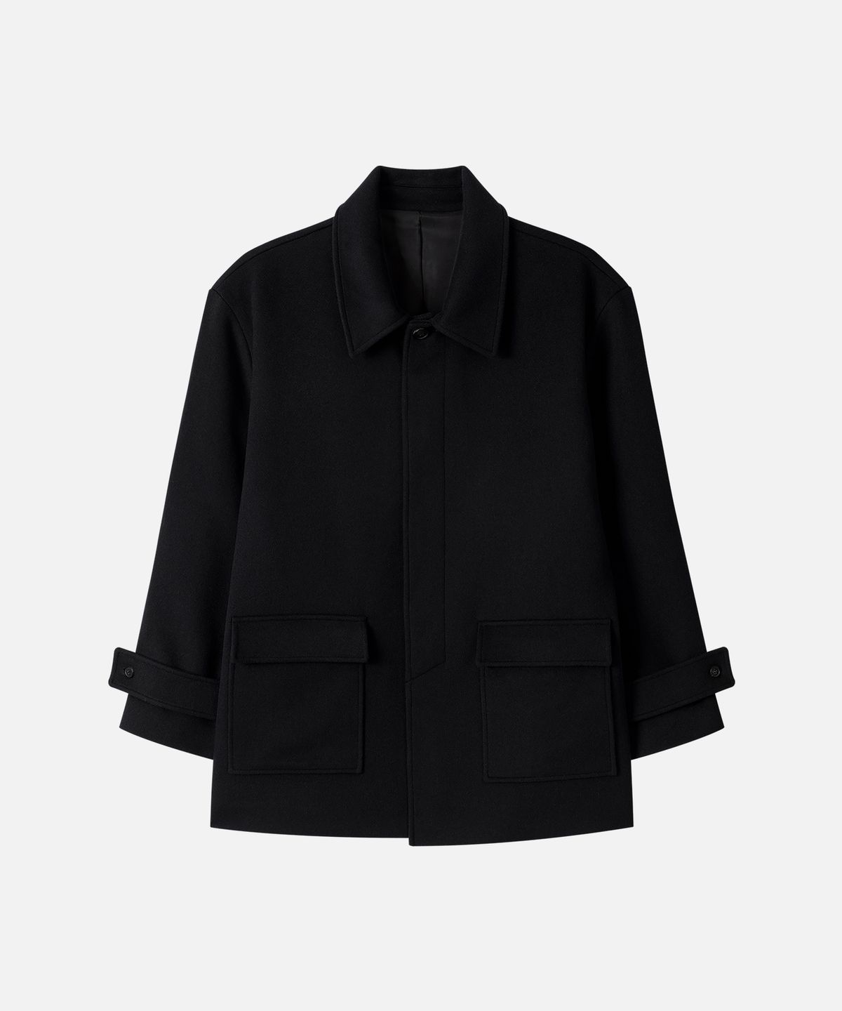 드로우핏(DRAW FIT) 프리미어 퓨어 캐시미어 시티 하프 발마칸 코트 [BLACK]
