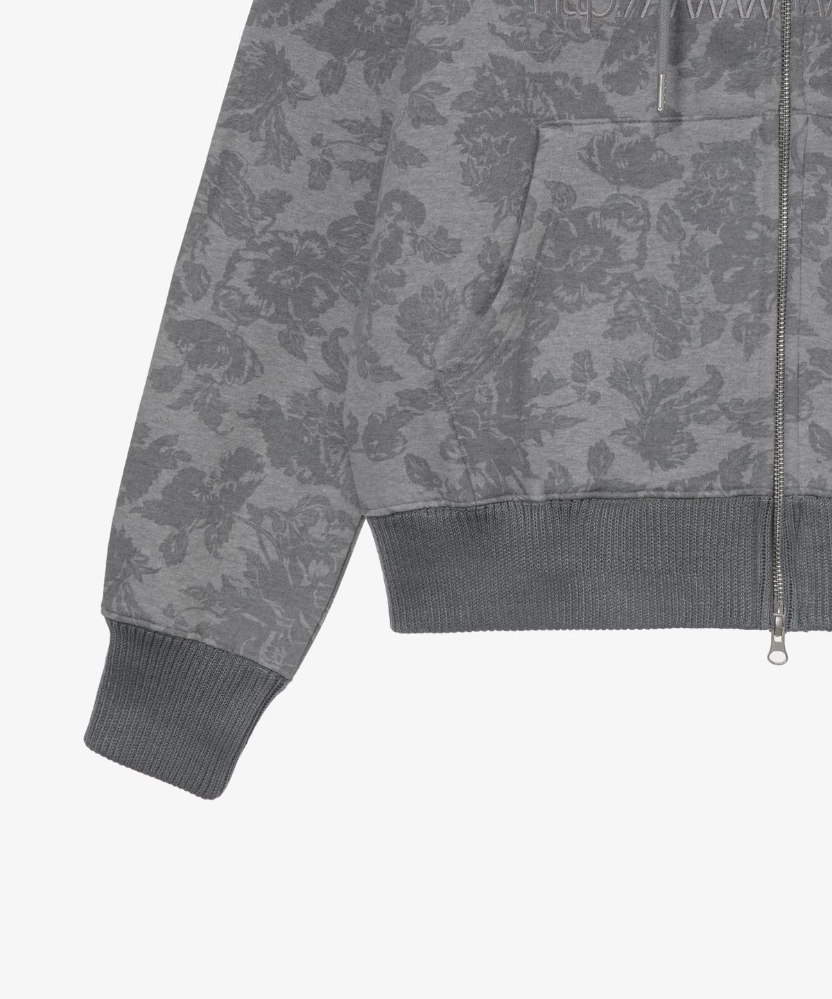 에이이에이이(AEAE) WEB LOGO FUR HOOD ZIP UP [GREY]