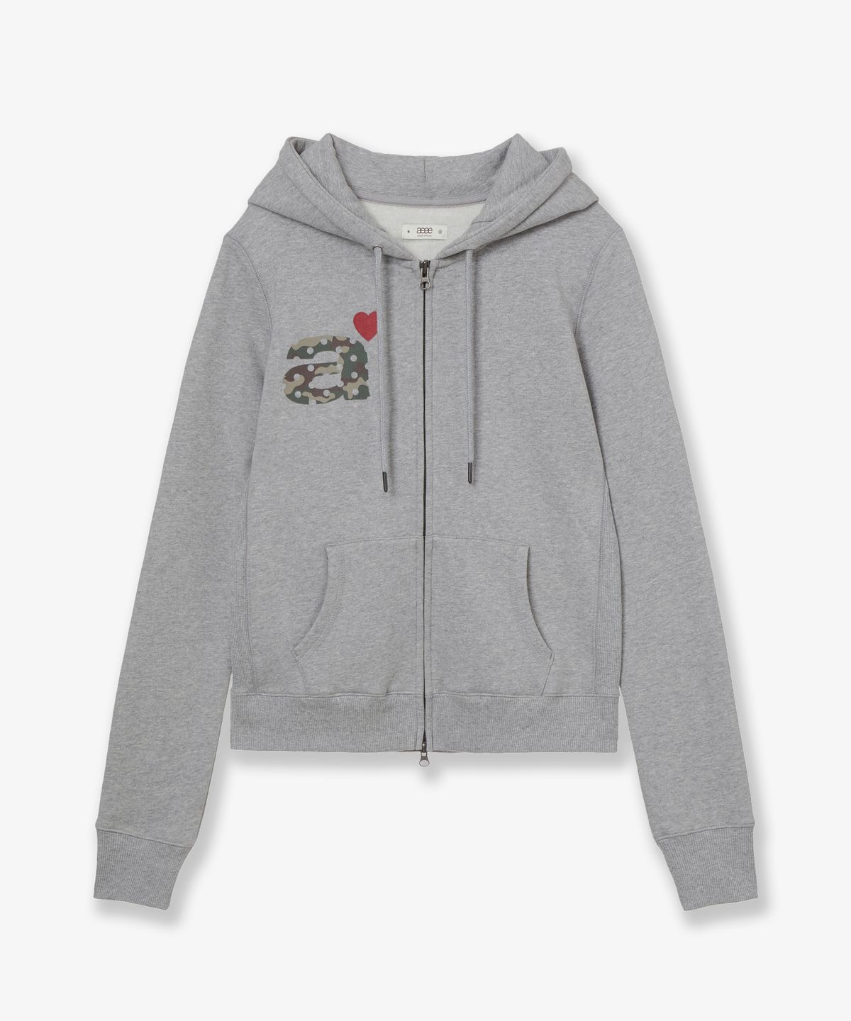 에이이에이이(AEAE) FUR DOT SMALL LETTER HOOD ZIP UP [MELANGE GREY]