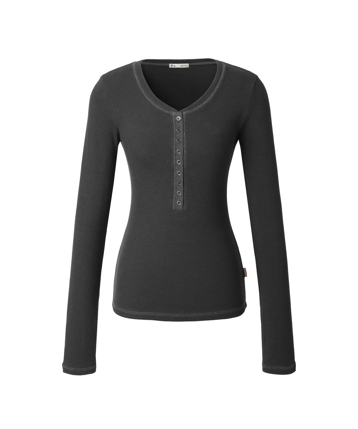 미레코(MIRECO) PETITE BUTTON T CHARCOAL