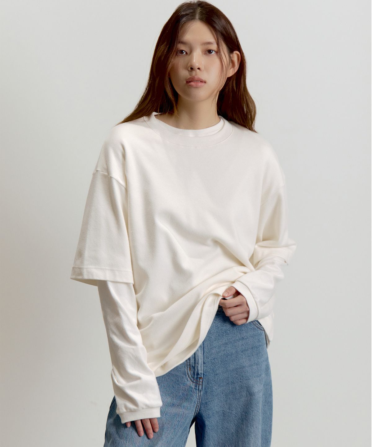 안아(AN-A) italian cotton long sleeve tee