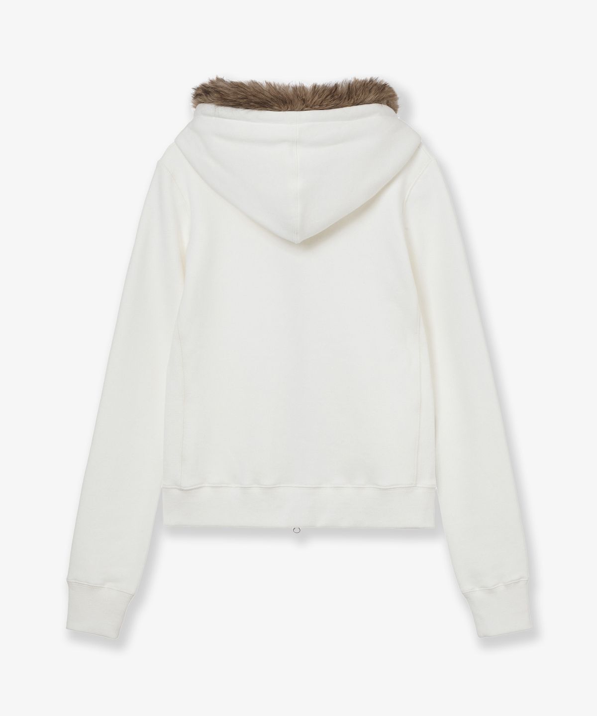 에이이에이이(AEAE) FUR DOT SMALL LETTER HOOD ZIP UP [IVORY]