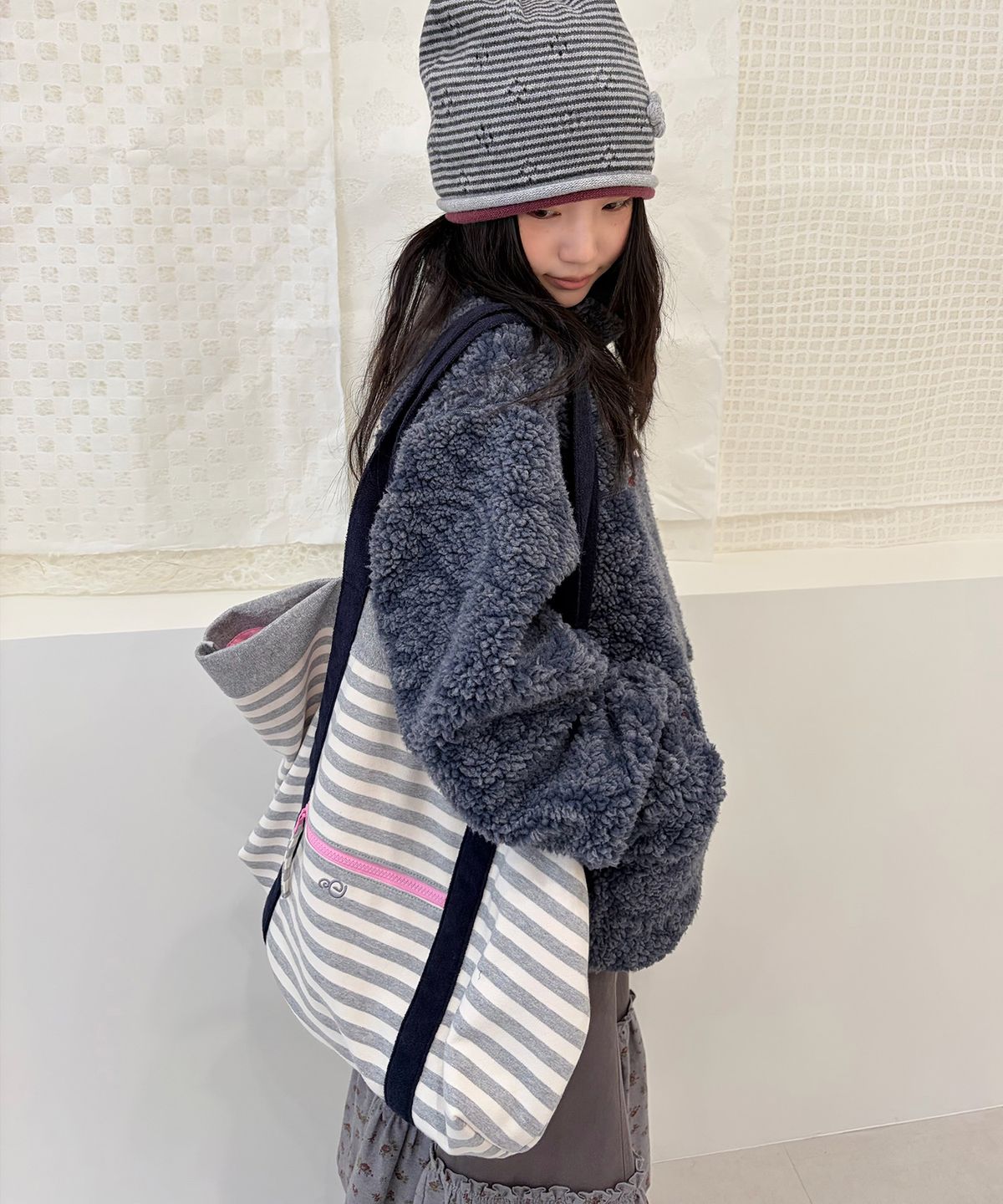 에이이에이이(AEAE) DUMBLE FLEECE JACKET [NAVY]
