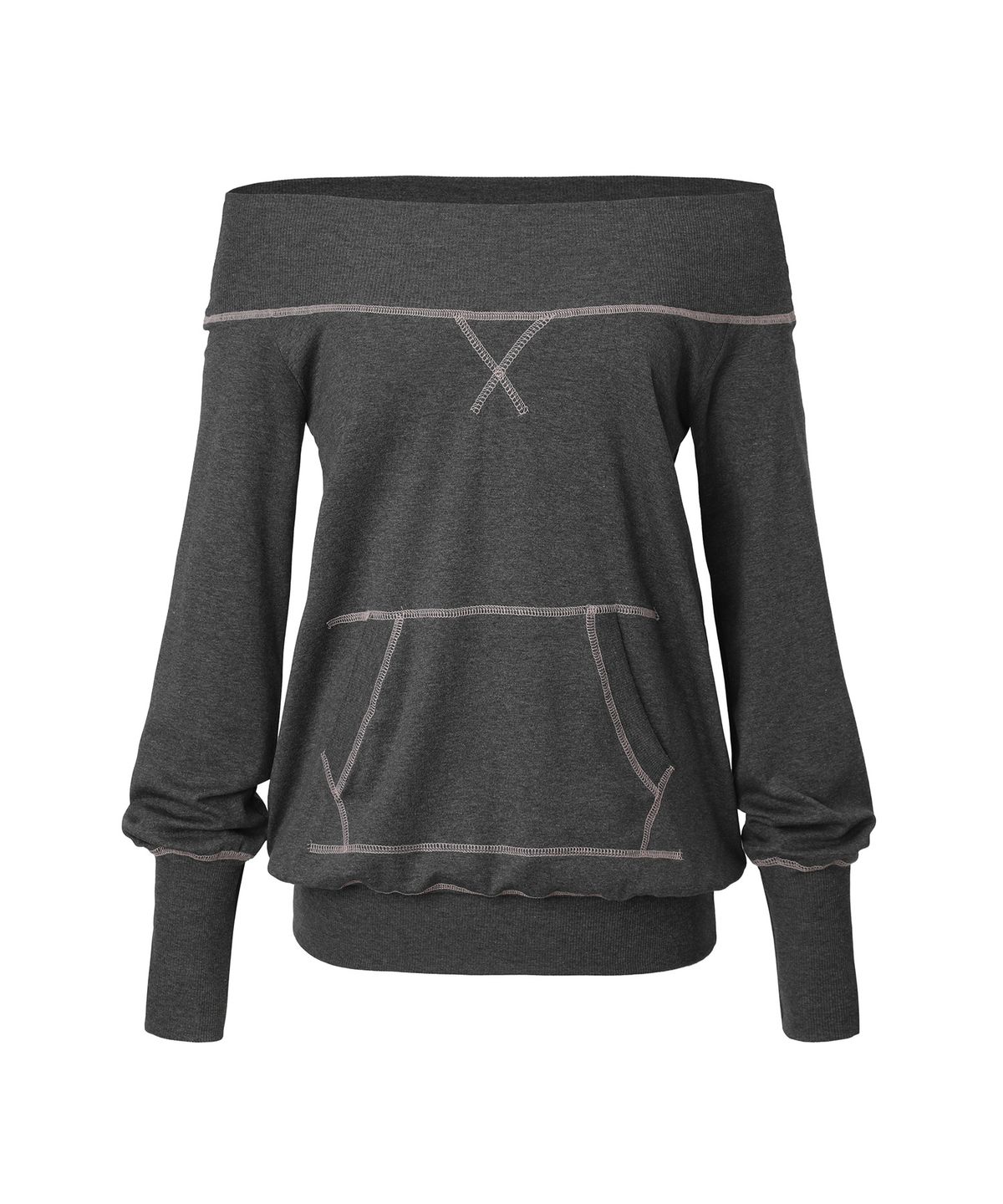 미레코(MIRECO) POCKET STITCH OFF-SHOULDER OPS CHARCOAL