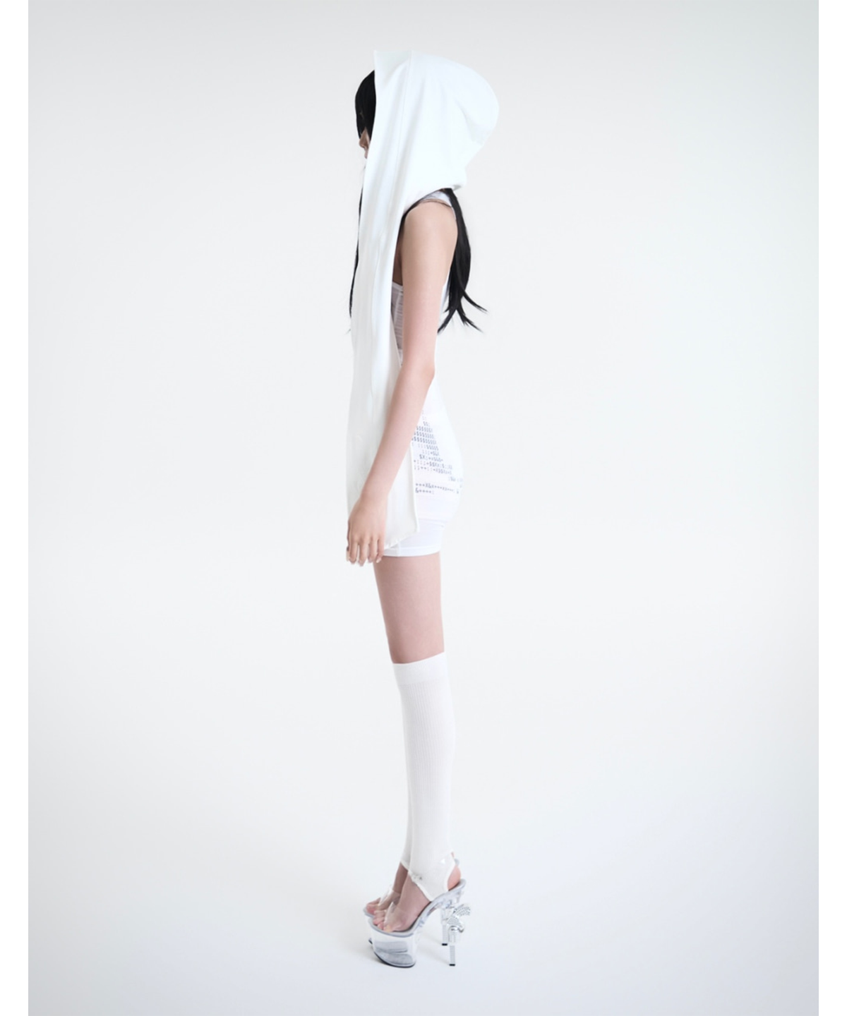 쿄이(KYOIII) GHOST HOOD SCARF(WHITE)