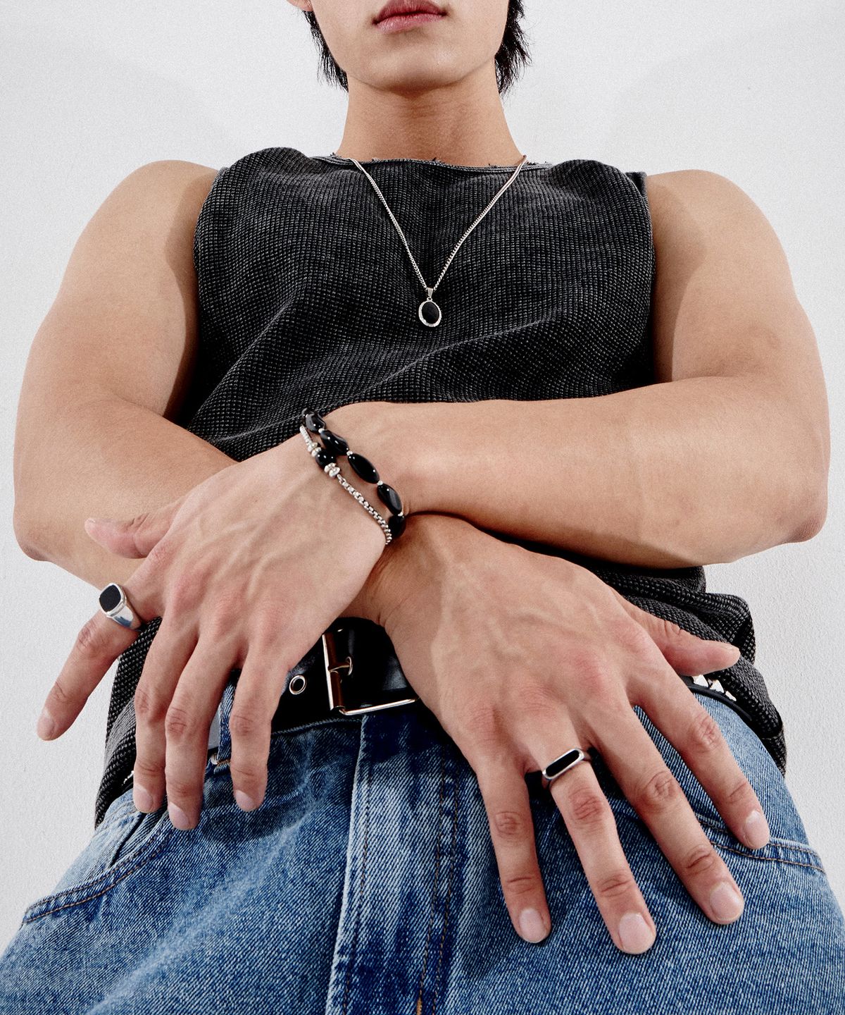 스칼렛또블랙(SCALETTOBLACK) EB008 Signet Black Slim Ring
