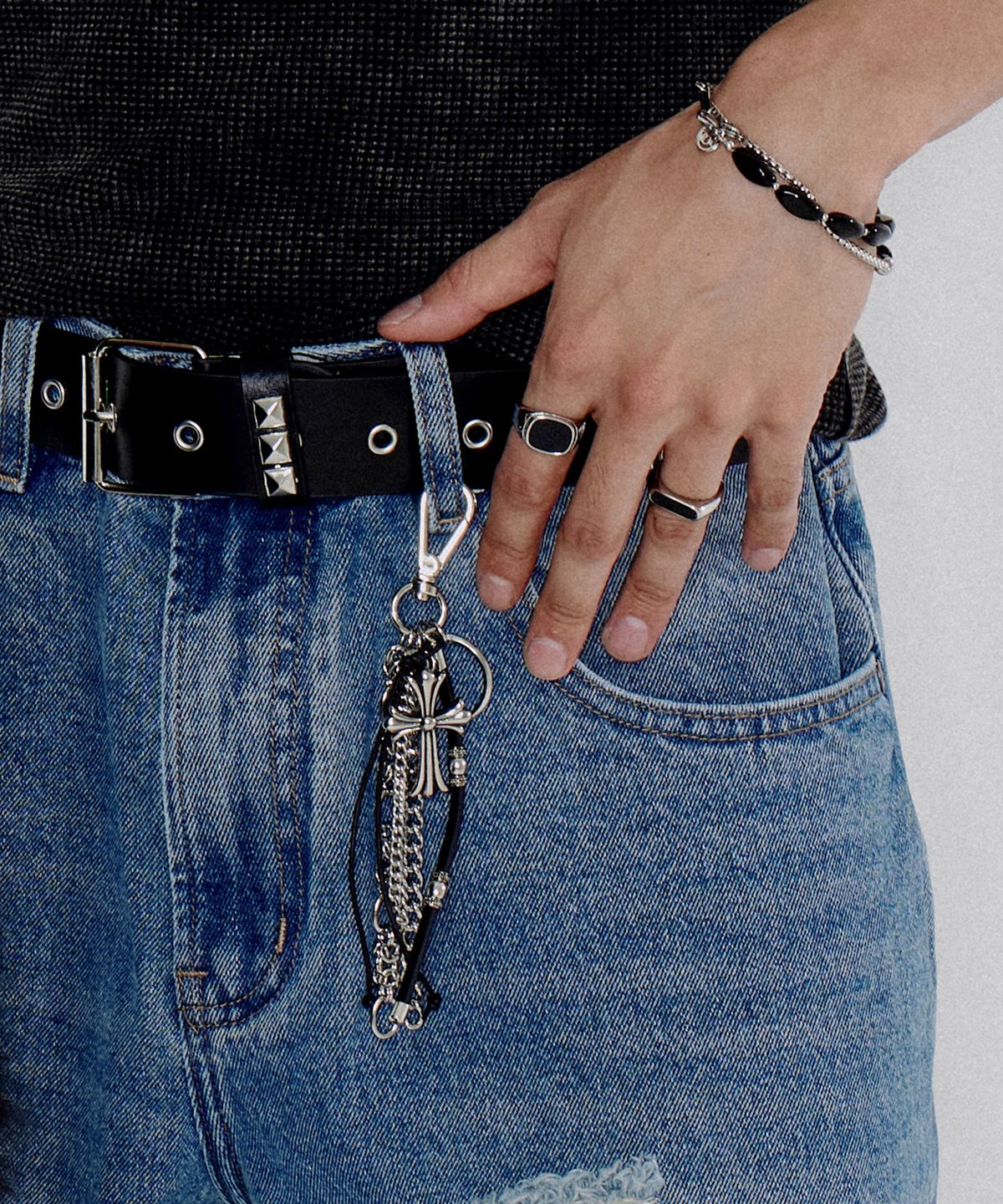 스칼렛또블랙(SCALETTOBLACK) EB021 Grunge Cross Keyring