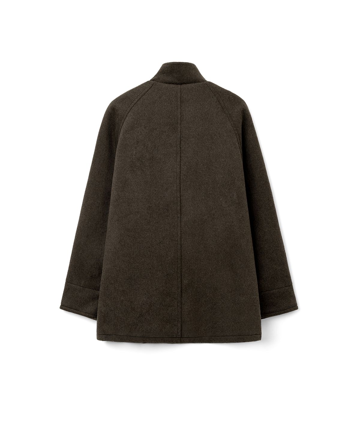 이요우아(IYOWUAH) Wool Blend Duffle Half Coat, Brown