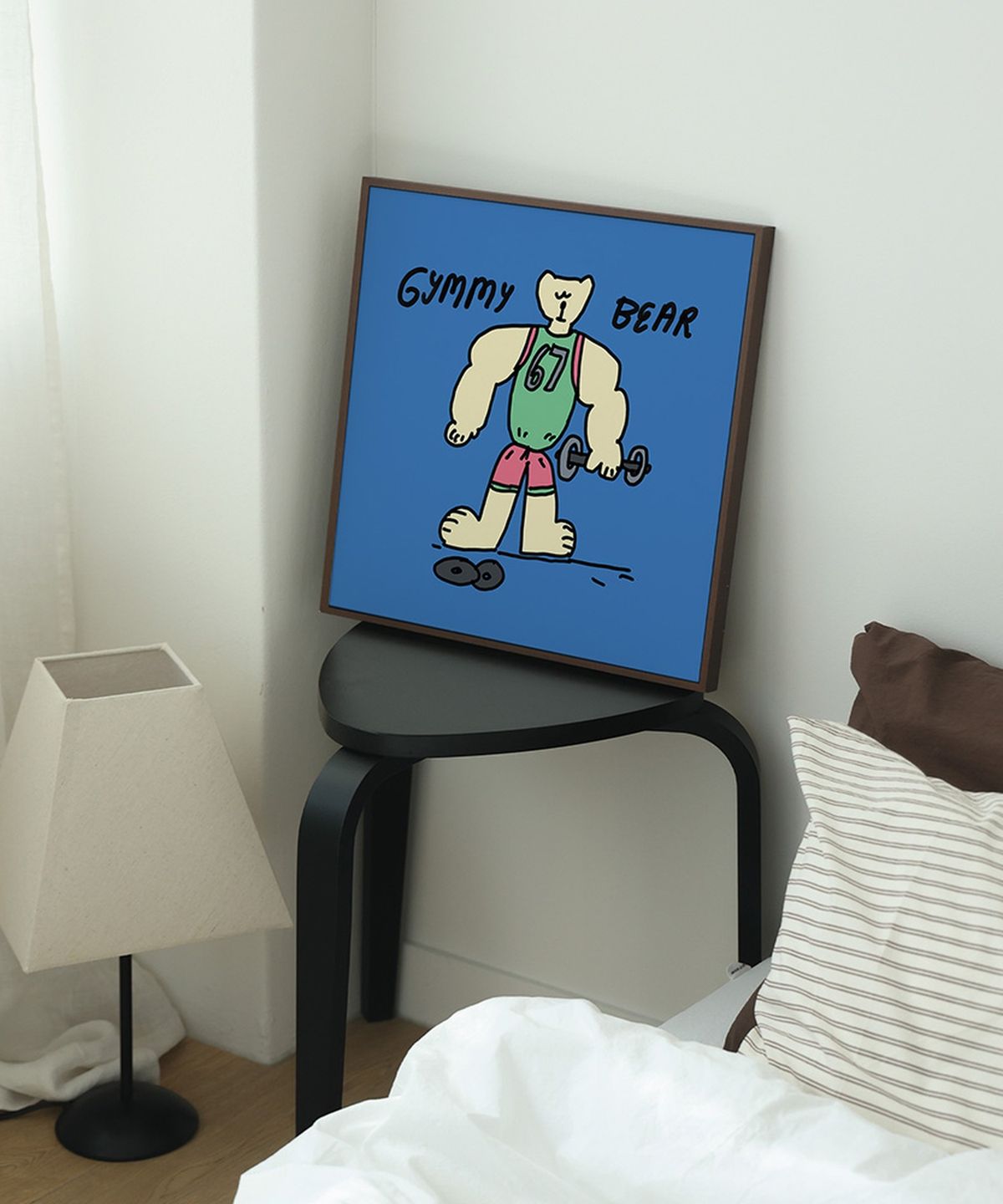 뚜누(TOUNOU) 올리야치칸추크 작가, Gym bear 정사각 포스터