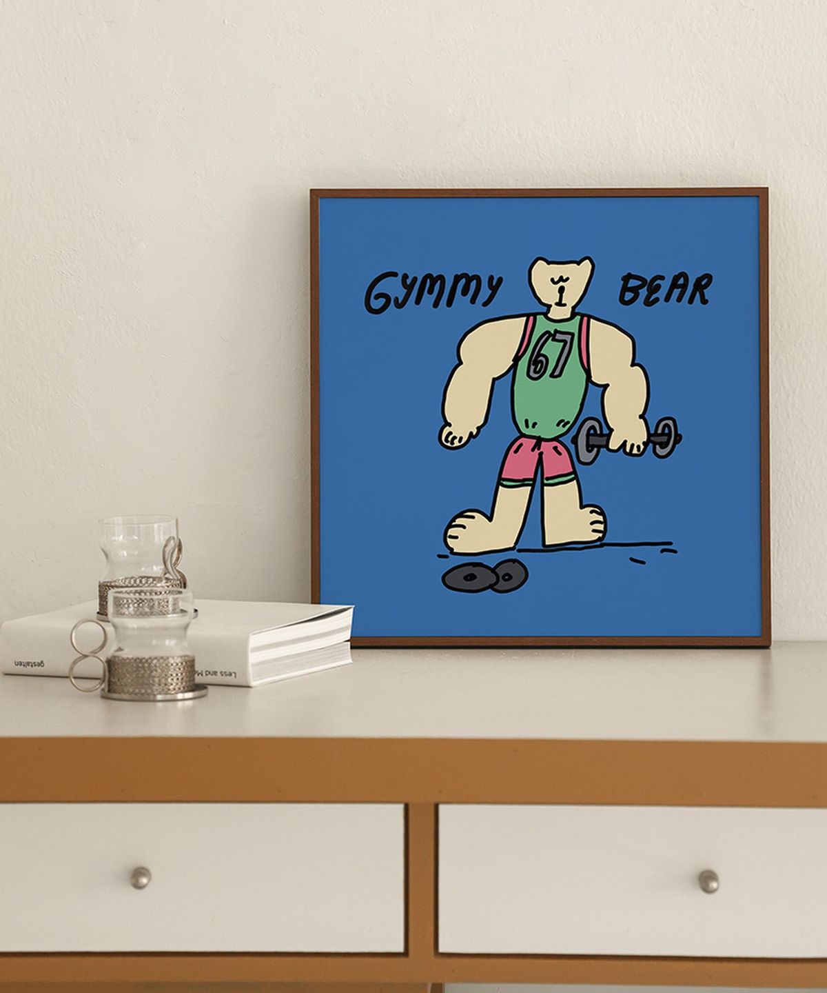 뚜누(TOUNOU) 올리야치칸추크 작가, Gym bear 정사각 포스터