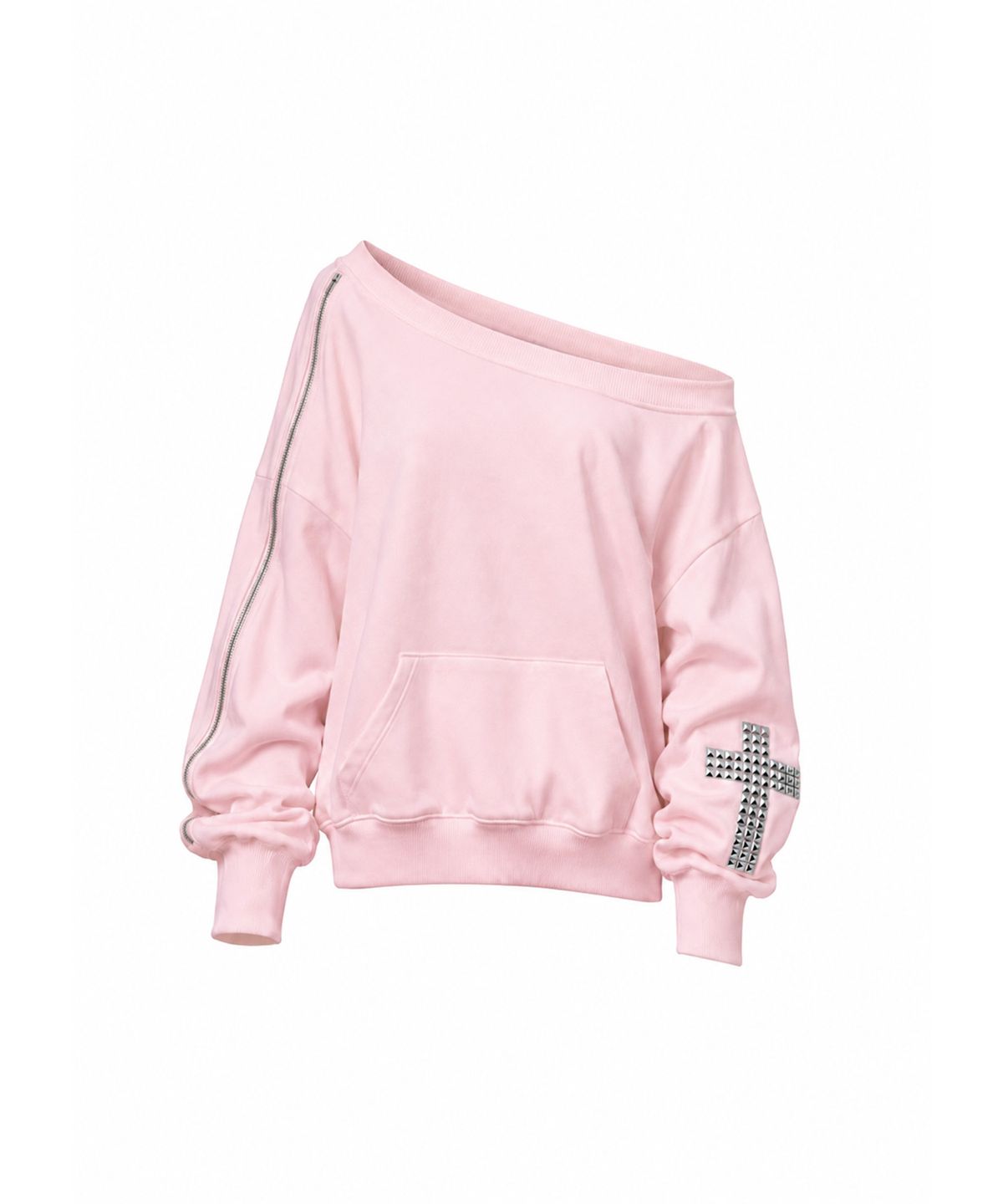 쿄이(KYOIII) CROSS SHOULDER SWEATSHIRT(PINK)
